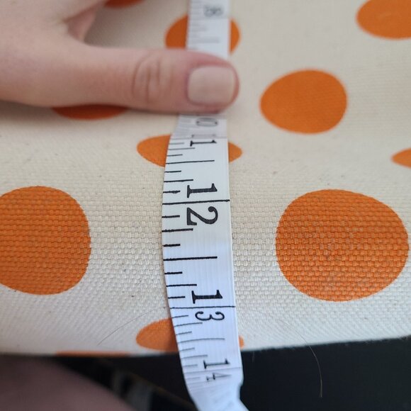 Stephane Verdino Tote Bag Paris Cream Orange Canvas Leather Handles - Picture 9 of 14